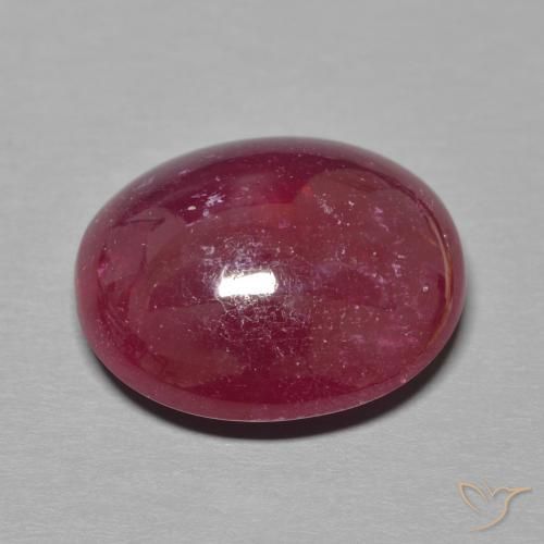 Rubí Rojo oscuro natural de 17.39 ct, Ovalada, Translúcido