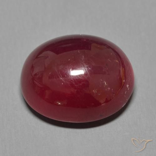 Rubí Rojo oscuro natural de 16.11 ct, Ovalada, Translúcido