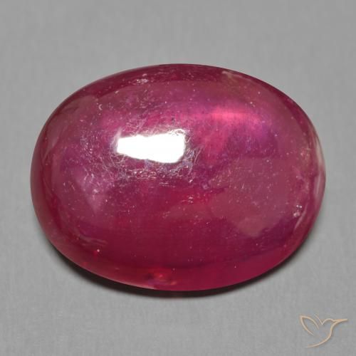 Rubí Rojo vino intenso natural de 17.40 ct, Ovalada, Translúcido