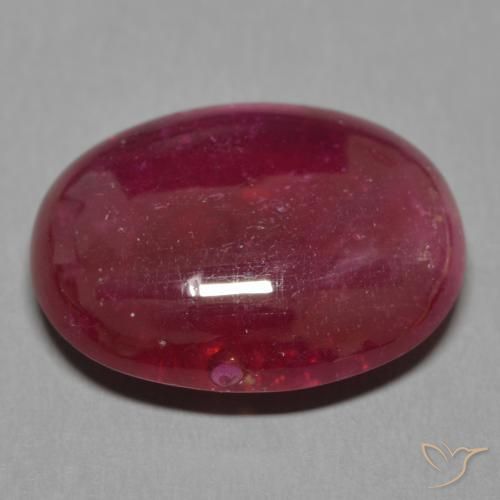 Rubí Rojo vino intenso natural de 17.40 ct, Ovalada, Translúcido
