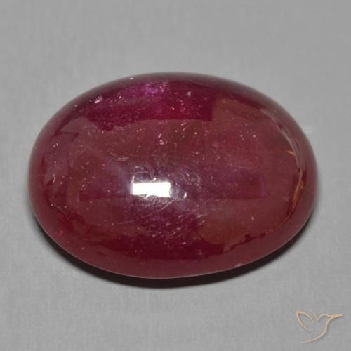 Rubí Rojo oscuro natural de 17.52 ct, Ovalada, Translúcido