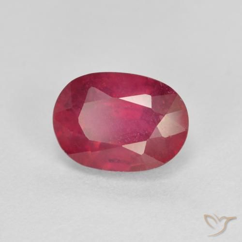Rubí Rojo claro natural de 1.35 ct, Ovalada, VS
