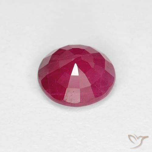 Rubí Rojo rosado natural de 0.76 ct, Redondo, VS-SI