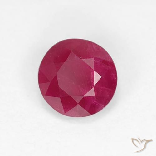 Rubí Rojo medio natural de 0.73 ct, Redondo, VS-SI