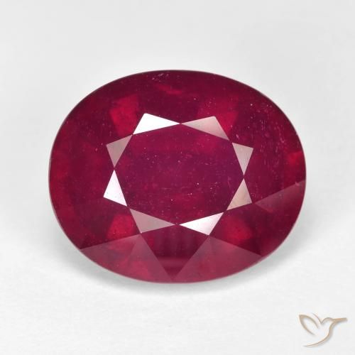 15.51ct Natural Rojo oscuro Rubí, Ovalada, VVS-VS