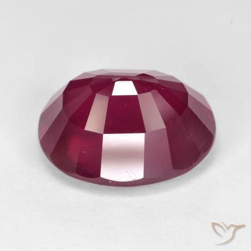 Rubí Rojo oscuro natural de 15.51 ct, Ovalada, VVS-VS