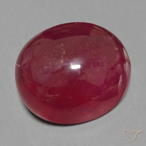 Rubí Rojo oscuro natural de 27.86 ct, Ovalada, Translúcido