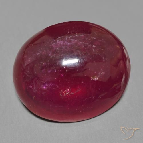 Rubí Rojo oscuro natural de 25.31 ct, Ovalada, Translúcido