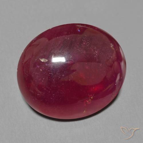 Rubí Rojo vino intenso natural de 19.19 ct, Ovalada, Translúcido