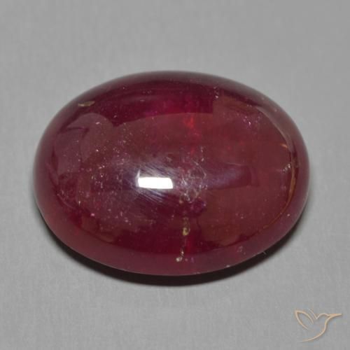 Rubí Rojo vino intenso natural de 19.19 ct, Ovalada, Translúcido