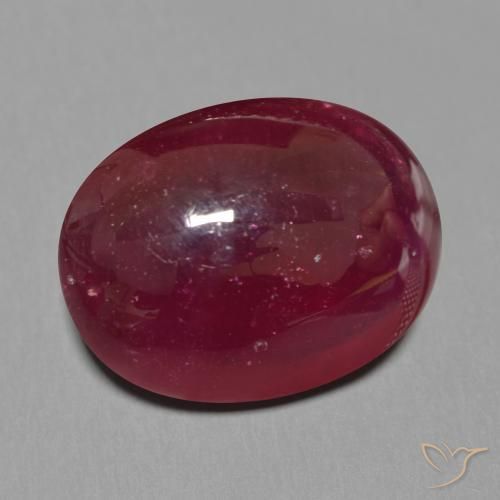 Rubí Rojo oscuro natural de 17.33 ct, Ovalada, Translúcido