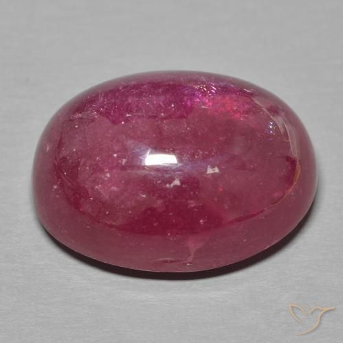 Rubí Rojo vino intenso natural de 18.86 ct, Ovalada, Translúcido