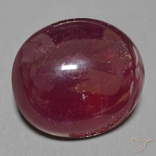 Rubí Rojo vino intenso natural de 17.46 ct, Ovalada, Translúcido