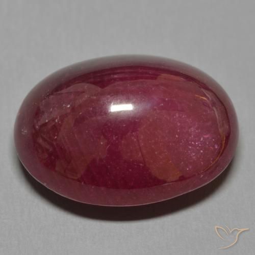 Rubí Rojo oscuro natural de 24.90 ct, Ovalada, Translúcido