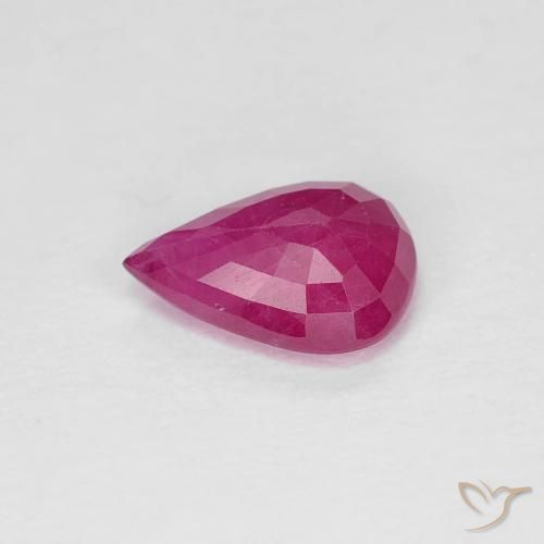 Rubí Rojo medio natural de 0.86 ct, En forma de pera, VS