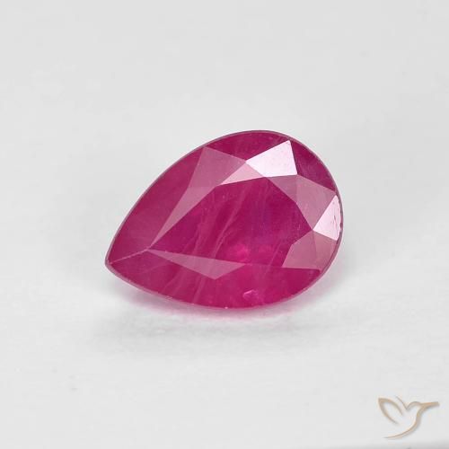 0.94ct Natural Rojo rosado Rubí, En forma de pera, VS