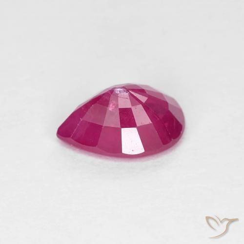 Rubí Rojo rosado natural de 0.94 ct, En forma de pera, VS