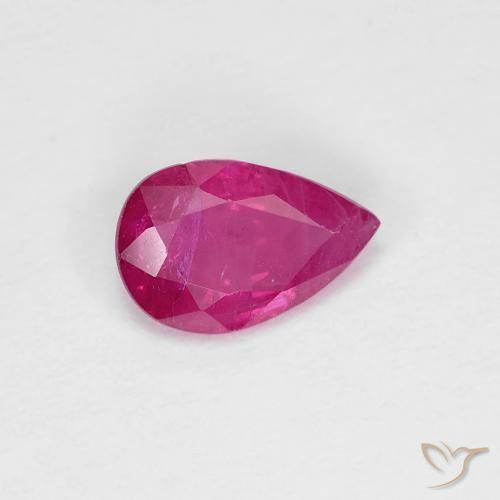 Rubí Rojo claro natural de 0.71 ct, En forma de pera, VS