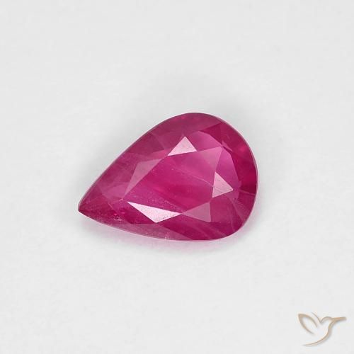 0.73ct Natural Rosado rojizo Rubí, En forma de pera, VS