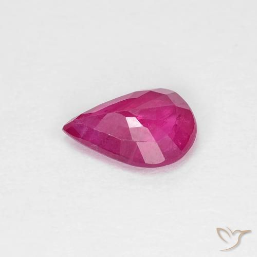 Rubí Rosado rojizo natural de 0.73 ct, En forma de pera, VS