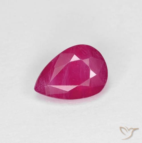 0.86ct Natural Rosado rojizo Rubí, En forma de pera, VS