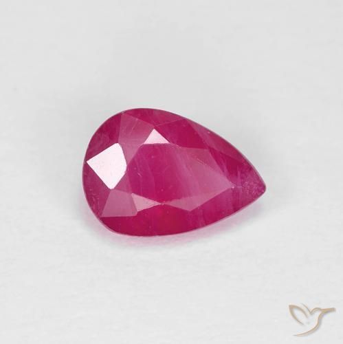 Rubí Rosado rojizo natural de 0.86 ct, En forma de pera, VS