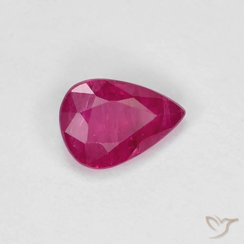 0.84ct Natural Rojo rosado Rubí, En forma de pera, VS