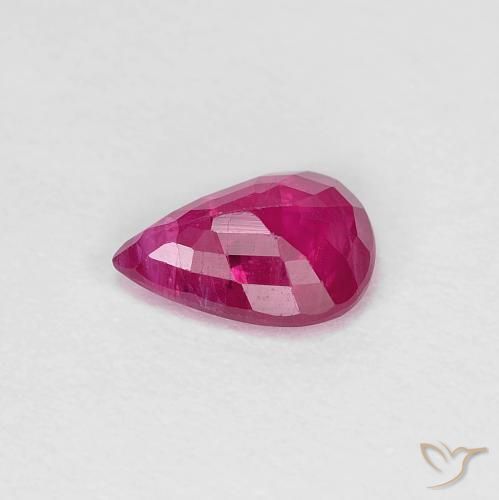Rubí Rojo rosado natural de 0.84 ct, En forma de pera, VS