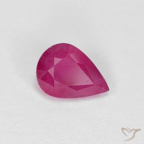 0.96ct Natural Rosado rojizo Rubí, En forma de pera, VS