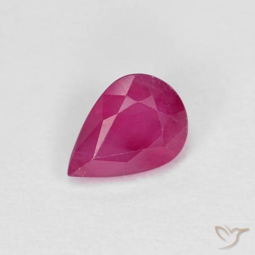 Rubí Rosado rojizo natural de 0.96 ct, En forma de pera, VS