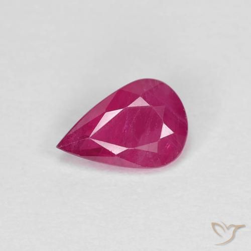 0.70ct Natural Rosado rojizo Rubí, En forma de pera, VS