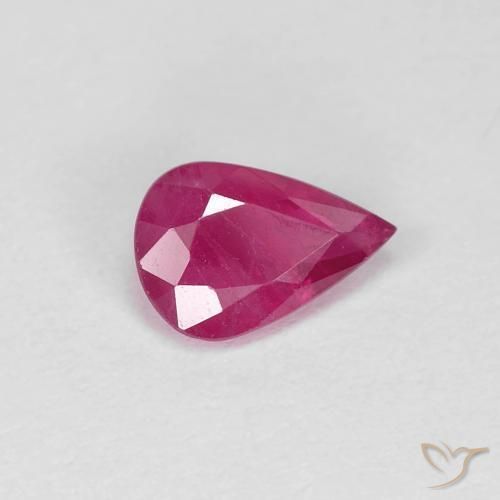 Rubí Rosado rojizo natural de 0.70 ct, En forma de pera, VS