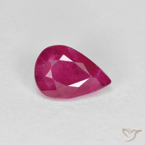 0.79ct Natural Rojo rosado Rubí, En forma de pera, VS