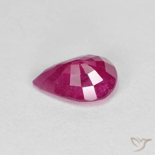 Rubí Rojo medio natural de 0.95 ct, En forma de pera, VS