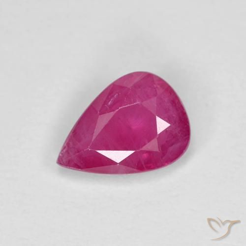 0.78ct Natural Rojo rosado Rubí, En forma de pera, VS