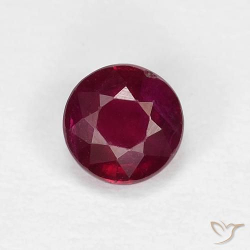 0.44ct Natural Rojo vino Rubí, Redondo, VS