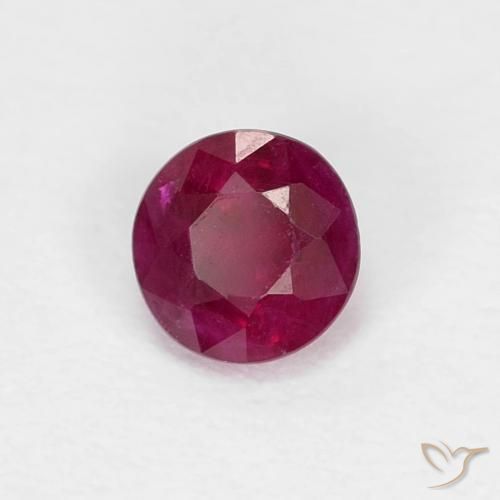 Rubí Rojo oscuro natural de 0.36 ct, Redondo, SI