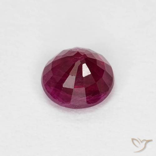 Rubí Rojo oscuro natural de 0.36 ct, Redondo, SI