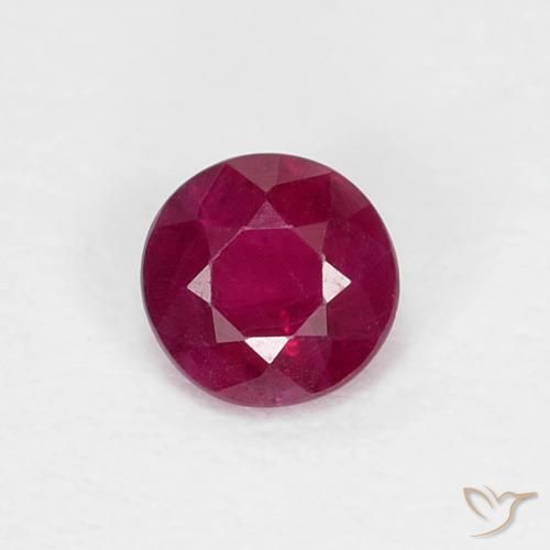 0.31ct Natural Rojo vino intenso Rubí, Redondo, SI
