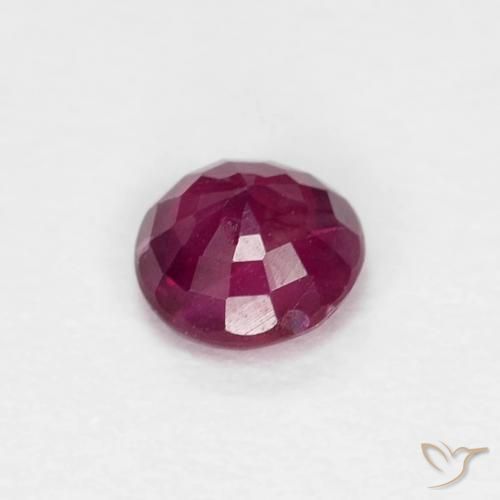 Rubí Rojo oscuro natural de 0.31 ct, Redondo, SI