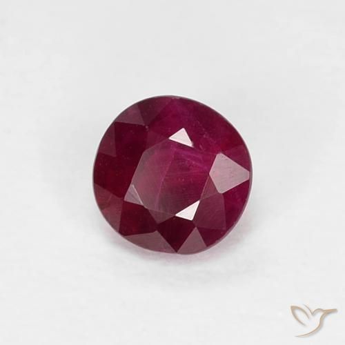 Rubí Rojo vino intenso natural de 0.33 ct, Redondo, SI