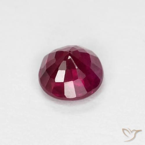 Rubí Rojo vino intenso natural de 0.33 ct, Redondo, SI