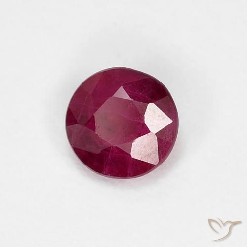 Rubí Rojo oscuro natural de 0.30 ct, Redondo, VS-SI