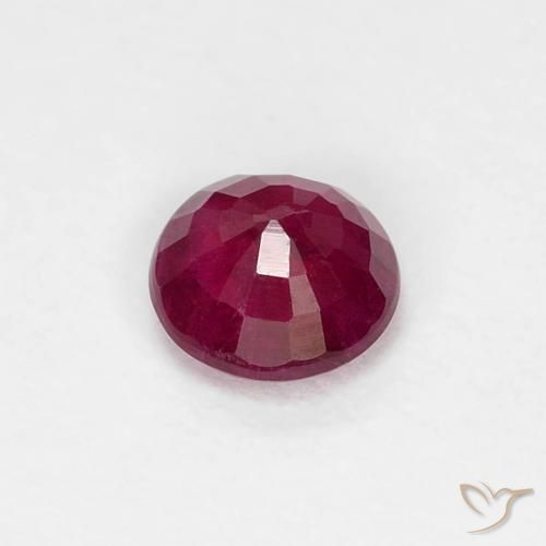 Rubí Rojo oscuro natural de 0.30 ct, Redondo, VS-SI