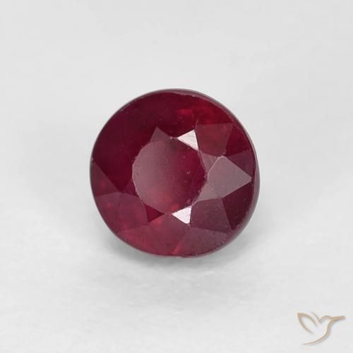 Rubí Rojo vino natural de 0.49 ct, Redondo, VS-SI