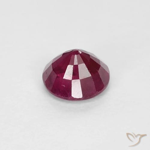 Rubí Rojo oscuro natural de 0.32 ct, Redondo, VS-SI