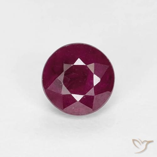 0.36ct Natural Rojo vino intenso Rubí, Redondo, VS-SI