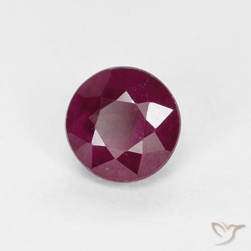Rubí Rojo vino intenso natural de 0.36 ct, Redondo, VS-SI
