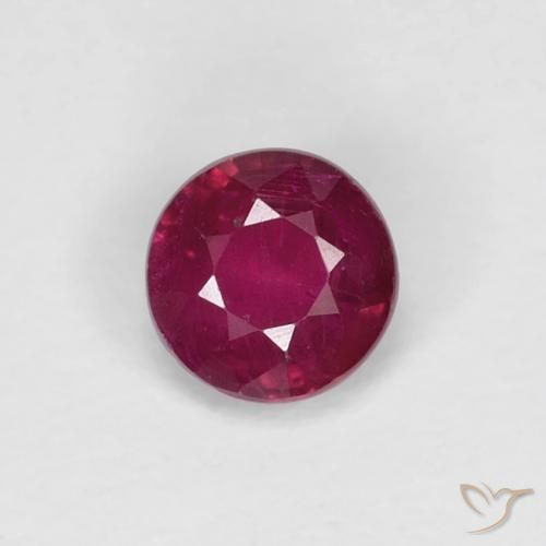 0.35ct Natural Rojo oscuro Rubí, Redondo, VS-SI