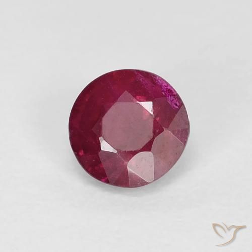 Rubí Rojo vino intenso natural de 0.36 ct, Redondo, VS-SI